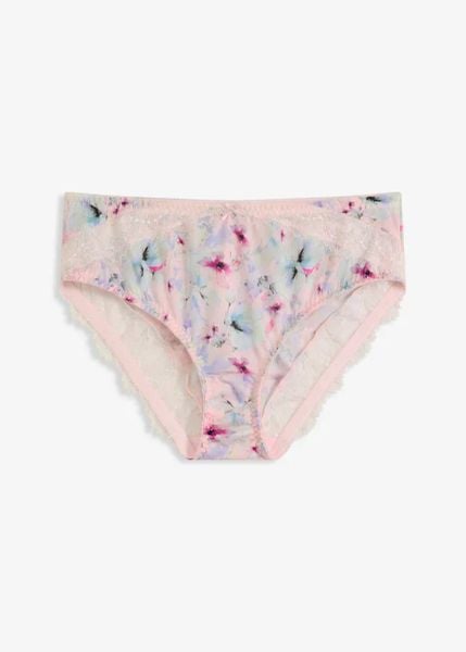 Figi maxi z efektem połysku (2 pary). Czerwone figi bonprix, bez wzorów, z koronki. Za 77.99 zł.