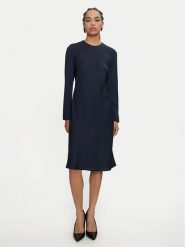 Calvin Klein Sukienka codzienna K20K207683 Granatowy Regular Fit. Niebieskie sukienki Calvin Klein, na co dzień, bez wzorów, z syntetyku, bez kołnierzyka, bez ramiączek, proste. Za 469.99 zł.