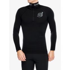 Bluza termoaktywna unisex Compressport 3D Thermo HZ LS Top. Czarne bluzy sportowe Compressport, xl, bez wzorów, bez kaptura. Za 471.99 zł.