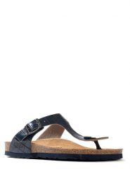 Sunbay Japonki "Camelia" w kolorze granatowym rozmiar: 42. Niebieskie klapki Sunbay, bez wzorów, ze skóry, z otwartym noskiem, bez obcasa. Za 158.95 zł.