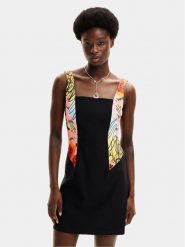 Desigual Sukienka letnia MONSIEUR CHRISTIAN LACROIX Marbella 24SWVW75 Czarny Slim Fit. Czarne sukienki Desigual, na lato, s, bez wzorów, z wiskozy, bez kołnierzyka, bez ramiączek. Za 269.99 zł.