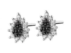Kolczyki z białego złota z diamentami - 0,10 ct - próba 375. Białe kolczyki Apart, z diamentem, złote. Za 1,290.00 zł.
