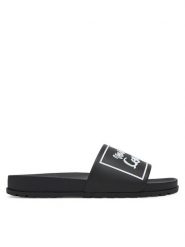 Versace Jeans Couture Klapki 78VA3SQ2 Czarny. Czarne klapki Versace Jeans Couture, bez wzorów, z jeansu, bez obcasa. Za 229.99 zł.