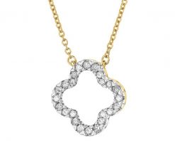 Naszyjnik z żółtego złota z diamentami - 0,15 ct - próba 585. Żółte naszyjniki Apart, z diamentem, złote. Za 2,890.00 zł.