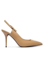 LOVE MOSCHINO Szpilki JA10149G1PIA0104 Brązowy. Brązowe szpilki Love Moschino, bez wzorów, ze skóry, bez obcasa, na szpilce, bez zapięcia. Za 949.99 zł.