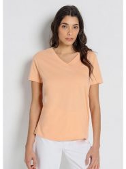 CIMARRON Koszulka w kolorze pomarańczowym rozmiar: M. Pomarańczowe bluzki Cimarron, m, bez wzorów, z bawełny, bez kołnierzyka, bez ramiączek. Za 140.53 zł.