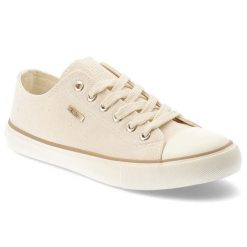 Trampki damskie Big Star, tekstylna cholewka sznurowany fason klasyczna gumowa podeszwa okrągły nosek minimalistyczny design, beżowe, TT274773. Brązowe trampki Big Star, bez wzorów, z gumy, bez zapięcia. Za 129.00 zł.