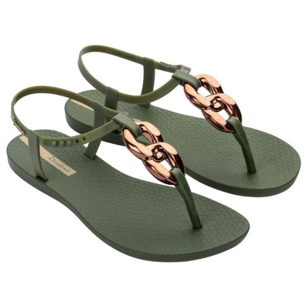 Sandały Ipanema Class Connect Ii Fem Damskie. Zielone sandały Ipanema, bez wzorów, z materiału, eleganckie, bez obcasa, bez zapięcia. Za 109.99 zł.