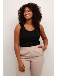KAFFE curve Top "Carina" w kolorze czarnym rozmiar: L. Czarne topy KAFFE curve, l, bez wzorów, bez kołnierzyka, bez ramiączek. Za 92.21 zł.