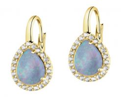 Złote kolczyki z opalitami i cyrkoniami. Żółte kolczyki Apart, z cyrkonią, złote. Za 3,429.00 zł.