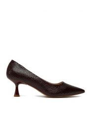 JENNY Szpilki CEO-CD24-212-1 Bordowy. Czerwone szpilki Jenny, bez wzorów, z materiału, bez obcasa, na szpilce, bez zapięcia. Za 129.99 zł.