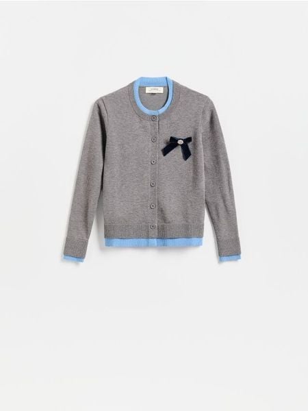 Kardigan z wiskozą - szary. Szare kardigany Reserved, l, bez wzorów, z dzianiny. Za 139.99 zł.