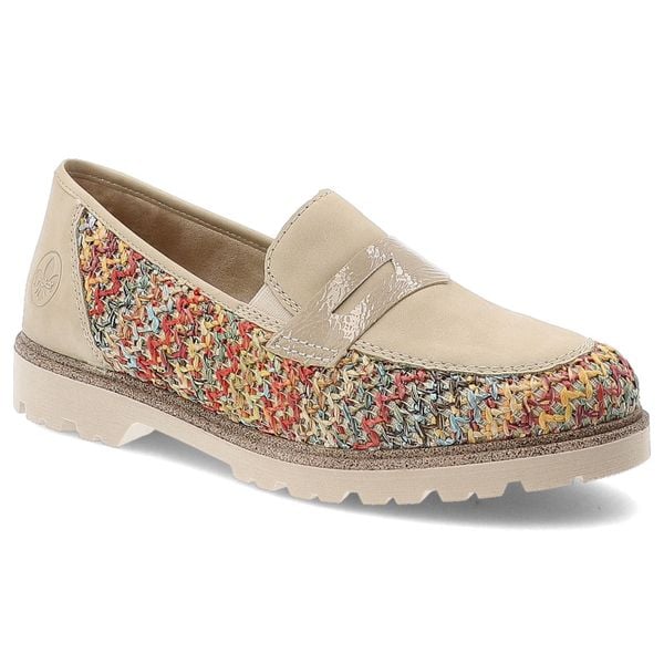 Beżowe Półbuty Rieker Modne Obuwie Damskie. Brązowe sukienki Rieker, na co dzień, na lato, s, bez wzorów, ze skóry, eleganckie, bez kołnierzyka, bez ramiączek, proste. Za 280.99 zł.