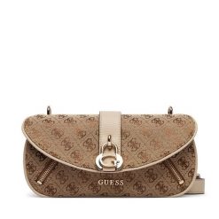 Torebka Guess. Brązowe listonoszki Guess, z aplikacjami, bez dodatków. Za 659.99 zł.