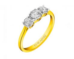 Pierścionek z żółtego i białego złota z brylantami - serca - 0,28 ct - próba 585. Białe pierścionki Apart, z brylantem, złote. Za 6,690.00 zł.