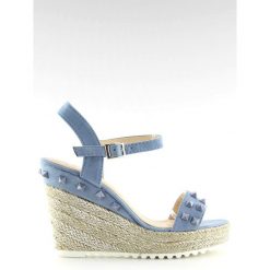 Espadryle na koturnie niebieskie TS-16 Blue. Niebieskie espadryle ButyModne, bez wzorów, z materiału, bez obcasa, na koturnie, bez zapięcia. W wyprzedaży za 79.00 zł.