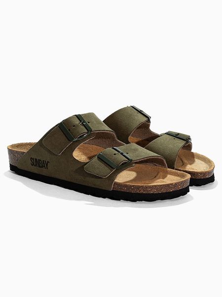 Sunbay Klapki "Trefle" w kolorze khaki rozmiar: 39. Brązowe klapki Sunbay, bez wzorów, z otwartym noskiem, bez obcasa. Za 213.79 zł.