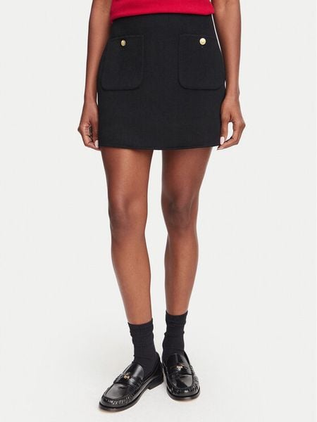 Tommy Hilfiger Spódnica mini WW0WW52234 Czarny Regular Fit. Czarne spódnice TOMMY HILFIGER, bez wzorów, z syntetyku, mini. Za 529.99 zł.