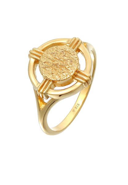 Elli Damski pierścionek Moneta Koło Organic Vintage Trend Blogger w srebrze 925 Sterling Silver Pierścionki 1 ct. Szare pierścionki Elli, pozłacane. Za 223.99 zł.