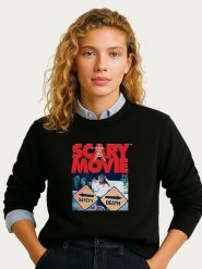 WOOOP Bluza "Scary Movie Official Safety vs Death" w kolorze czarnym rozmiar: XXL. Czarne bluzy Wooop, xxl, bez wzorów, bez kaptura. Za 108.99 zł.