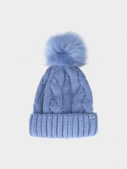 4F Czapka zimowa damska - granatowa S. Niebieskie czapki 4f, bez wzorów, z polaru. Za 39.99 zł.