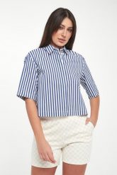 Koszula damska w paski Bette JOOP!. Koszule Joop!, xxs, bez wzorów, bez kołnierzyka, bez ramiączek. Za 579.00 zł.