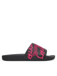 Versace Jeans Couture Klapki 79VA3SQ1 Czarny. Czarne klapki Versace Jeans Couture, bez wzorów, z jeansu, bez obcasa. Za 339.99 zł.