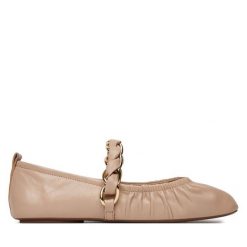 Baleriny Marella. Brązowe baleriny Marella, bez wzorów, bez obcasa. Za 629.99 zł.