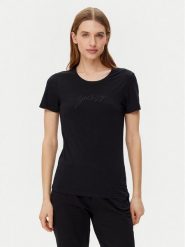 Guess T-Shirt O5GI02 KBBU1 Czarny Regular Fit. Czarne t-shirty Guess, s, z aplikacjami, z bawełny, bez kołnierzyka, bez ramiączek. Za 89.99 zł.