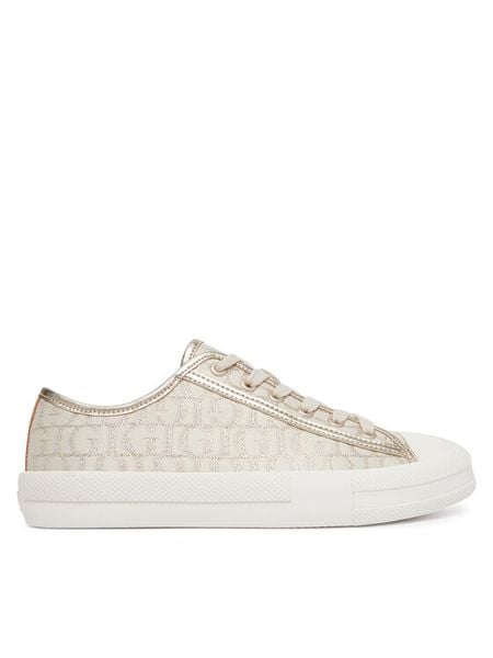 Guess Sneakersy 183183 Złoty. Żółte trampki Guess, z aplikacjami, z materiału, bez zapięcia. Za 327.99 zł.