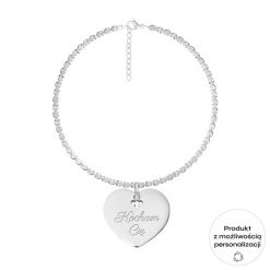 Brasnoletka Hearts z sercem z grawerunkiem Kocham Cię, posrebrzana. Szare bransoletki Lilou, posrebrzane. Za 498.00 zł.