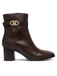 Tommy Hilfiger Botki Th Strap Leather Block Heel Boot FW0FW09488 Brązowy. Brązowe botki TOMMY HILFIGER, bez wzorów, ze skóry, bez obcasa, na słupku, bez zapięcia. Za 749.99 zł.
