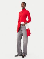 Tommy Jeans Golf DW0DW23251 Czerwony Slim Fit. Czerwone golfy Tommy Jeans, xxs, bez wzorów, z bawełny, bez ramiączek. Za 229.99 zł.