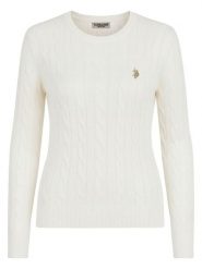 U.S. Polo Assn. Sweter w kolorze białym rozmiar: L. Białe swetry U.S. Polo Assn., l, bez wzorów, z bawełny, bez ramiączek. Za 135.49 zł.