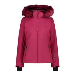 Damska kurtka narciarska softshell CMP. Czerwone kurtki sportowe CMP, bez wzorów, z softshellu, bez kaptura, narciarskie. W wyprzedaży za 846.80 zł.