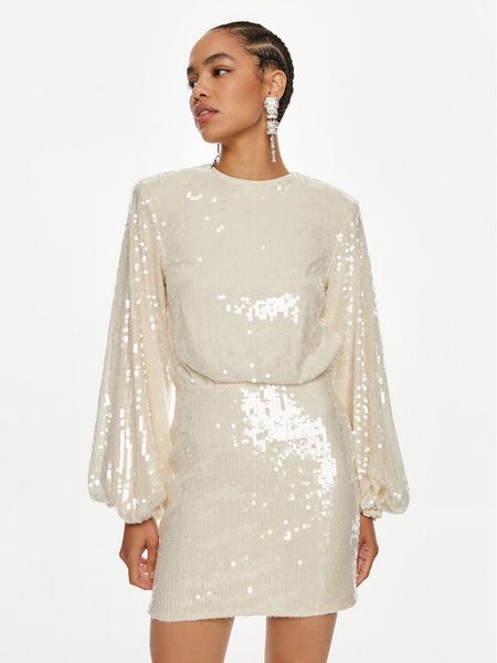 ROTATE Sukienka koktajlowa Billiana 112873857 Écru Regular Fit. Sukienki ROTATE, bez wzorów, z syntetyku, wizytowe, bez kołnierzyka, bez ramiączek. Za 1,189.00 zł.