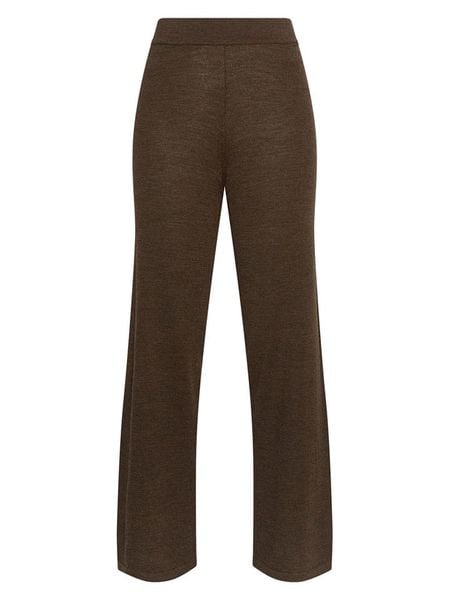 MOSS COPENHAGEN Wełniane spodnie "Nema" w kolorze ciemnobrązowym rozmiar: M/L. Brązowe spodnie materiałowe Moss Copenhagen, na co dzień, l, bez wzorów, z materiału, z podwyższonym stanem. Za 236.61 zł.