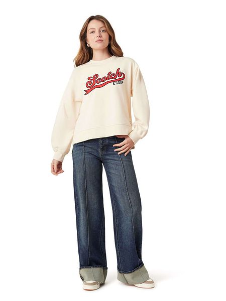 Scotch & Soda Bluza w kolorze kremowym rozmiar: L. Brązowe bluzy Scotch & Soda, l, bez wzorów, z bawełny, bez kaptura. Za 182.72 zł.