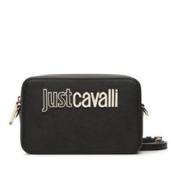 Torebka Just Cavalli. Czarne listonoszki Just Cavalli, bez wzorów, bez dodatków. Za 839.99 zł.