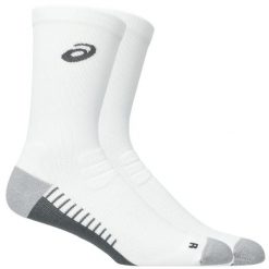 Skarpetki sportowe dla dorosłych Performance Run Crew Sock. Białe skarpety Asics, bez wzorów, z elastanu. Za 89.99 zł.