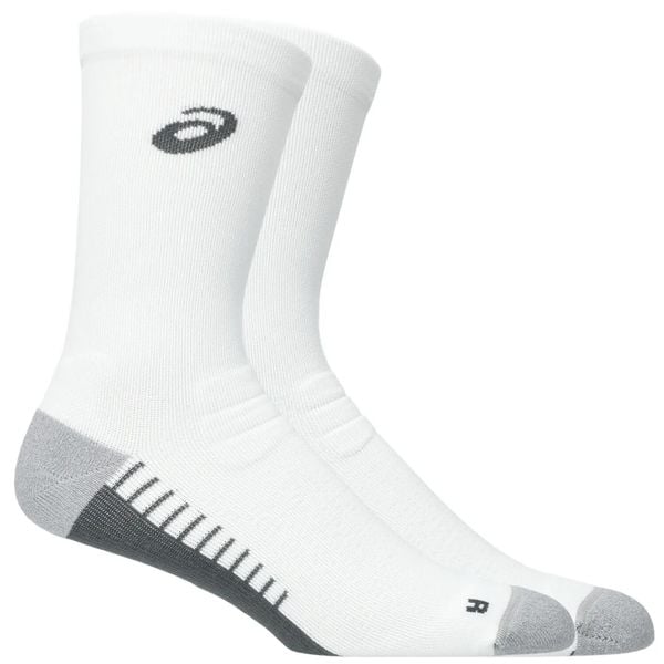 Skarpetki sportowe dla dorosłych Performance Run Crew Sock. Białe skarpety Asics, bez wzorów, z elastanu. Za 89.99 zł.