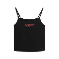 Damski tank top Superdry Sportswear. Czarne bielizna sportowa Superdry, bez wzorów. W wyprzedaży za 103.20 zł.