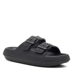 Klapki MEXX. Czarne klapki Mexx, bez wzorów, bez obcasa. Za 69.99 zł.