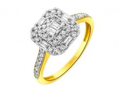 Pierścionek z żółtego złota z diamentami - 0,40 ct - próba 585. Żółte pierścionki Apart, z diamentem, złote. Za 4,590.00 zł.