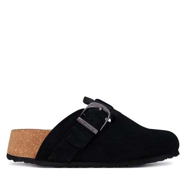 Klapki Tamaris. Czarne klapki Tamaris, bez wzorów, bez obcasa. Za 379.99 zł.