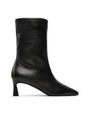 Pollini Botki SA24135C1LTI0000 Czarny. Czarne botki Pollini, bez wzorów, ze skóry, bez obcasa, na szpilce, bez zapięcia. Za 1,849.00 zł.