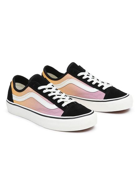 Vans Skórzane sneakersy w kolorze czarno-jasnoróżowym rozmiar: 37. Czarne trampki Vans, bez wzorów, bez zapięcia. Za 163.64 zł.