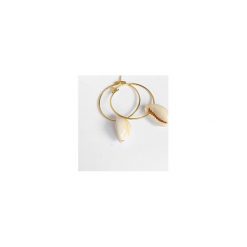 Kolczyki koła z muszelką Seashell Hoop. Żółte kolczyki Iluzja jewellery, złote. Za 119.00 zł.