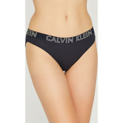 Calvin Klein Underwear - Figi. Niebieskie figi Calvin Klein Underwear, s, bez wzorów, z bawełny. W wyprzedaży za 59.90 zł.