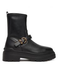 PINKO Botki Mia 27 SD0447P061 Czarny. Czarne botki Pinko, bez wzorów, ze skóry, bez obcasa, na płaskiej podeszwie, bez zapięcia. Za 1,349.00 zł.